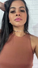 Chocker Aro Fio banhada a ouro e prata tendência