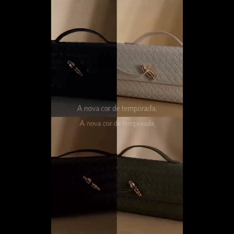 Bolsa Feminina Mão Transversal Ombro Trançada Couro PU Vegan, Clutch Noite Balada Casamento Alça Ajustável