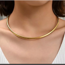 Chocker Aro Fio banhada a ouro e prata tendência
