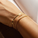 Kit 3 Pulseiras SEMI JOIA Banhada Ouro 18k Cordão Baiano Fio Liso Metalizada Conjunto Pulseira Feminina de Bolinha