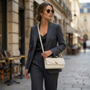 Bolsa Feminina Mão Transversal Ombro Trançada Couro PU Vegan, Clutch Noite Balada Casamento Alça Ajustável