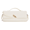 Bolsa Feminina Mão Transversal Ombro Trançada Couro PU Vegan, Clutch Noite Balada Casamento Alça Ajustável