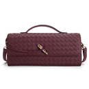 Bolsa Feminina Mão Transversal Ombro Trançada Couro PU Vegan, Clutch Noite Balada Casamento Alça Ajustável